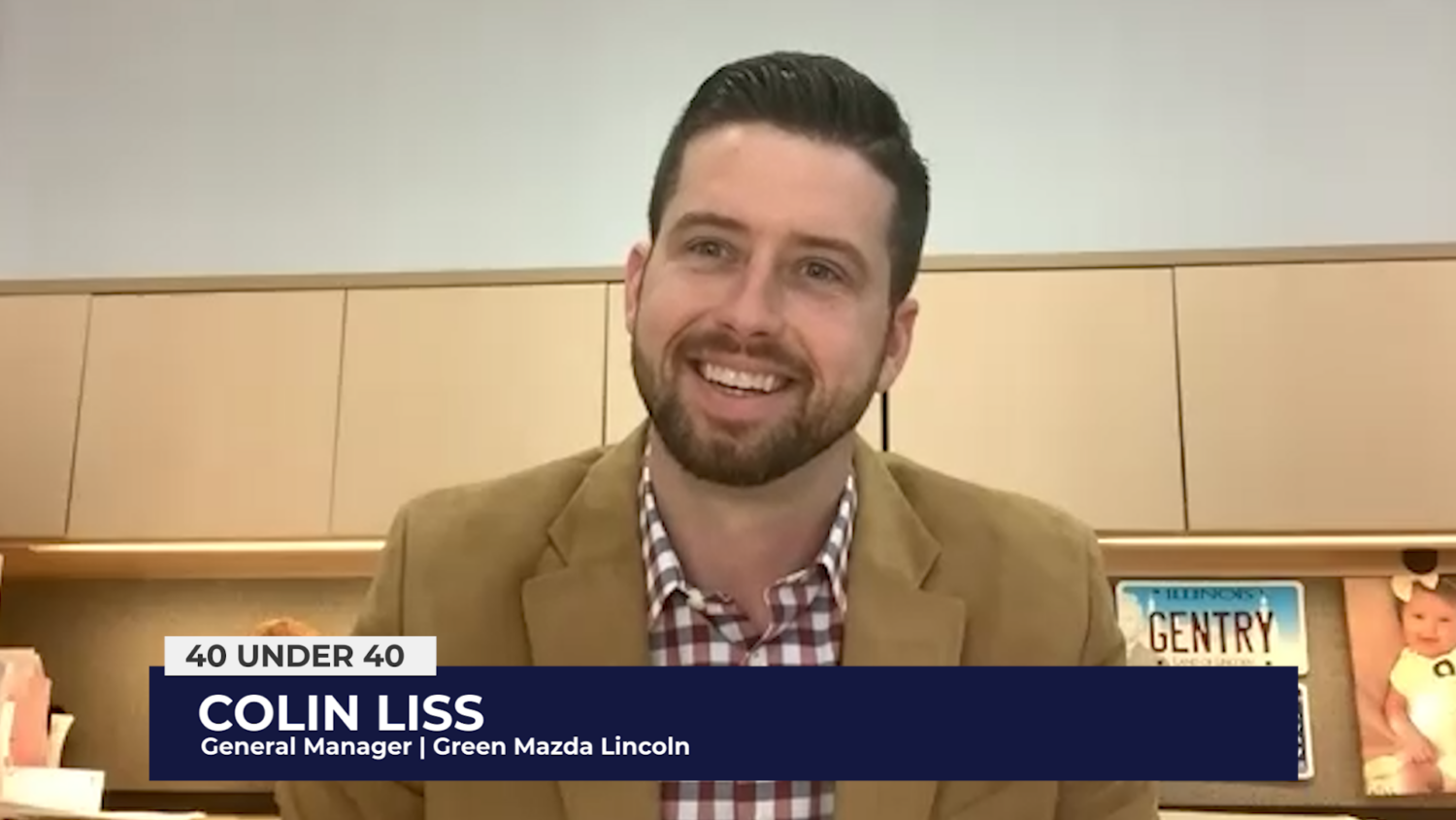 On this 40 under 40, anchor Jim Fitzpatrick engages with Colin Liss, the General Manager of Green Mazda Lincoln in Springfield, Illinois,