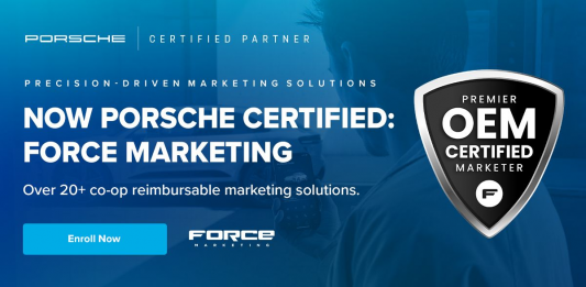 Force Marketing has been named a certified provider for Porsche, allowing Tier 3 dealers to access a range of digital marketing solutions
