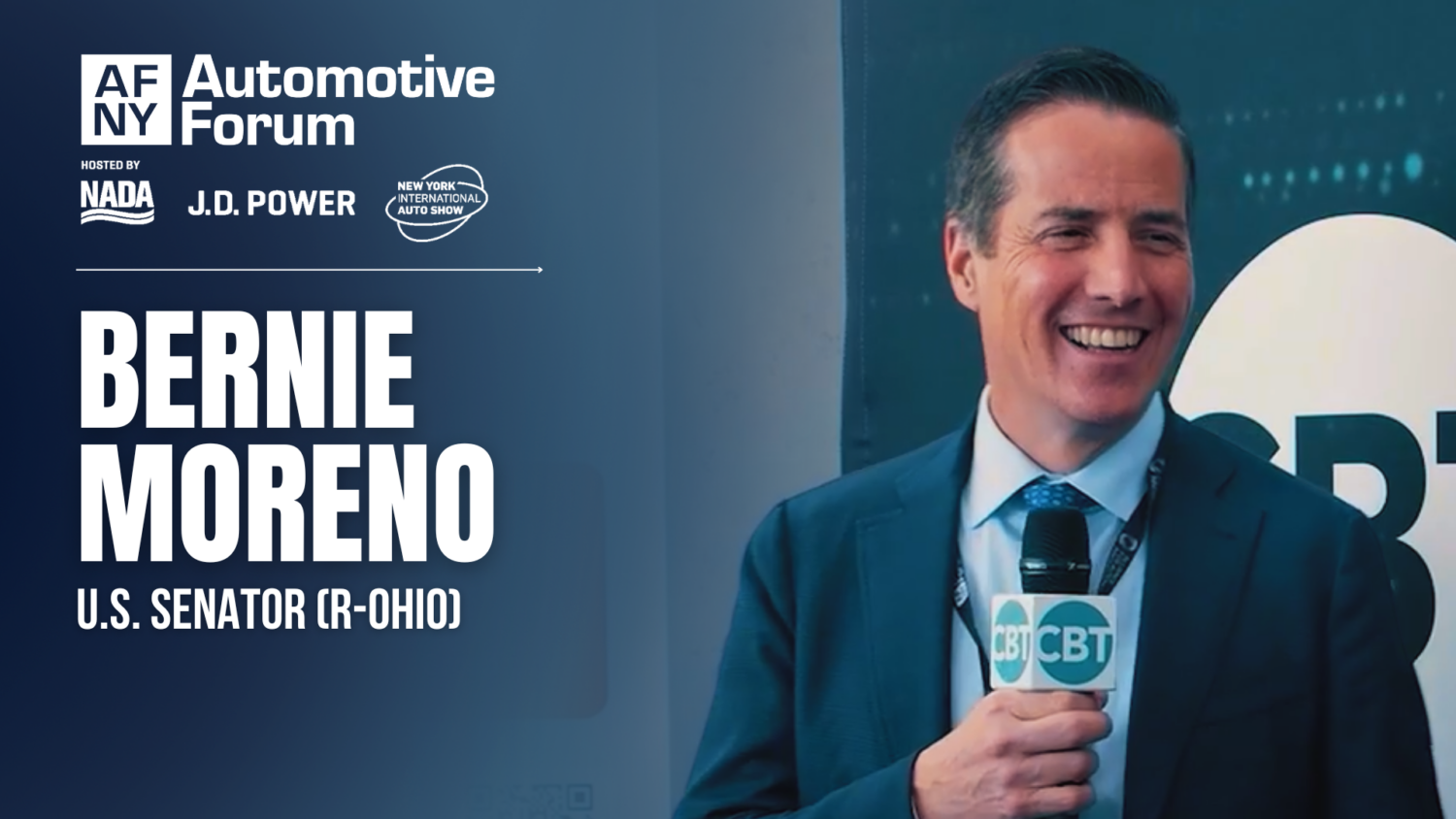 Senator Bernie Moreno speaks with CBT News' Jim Fitzpatrick at the 2025 New York Auto Forum.