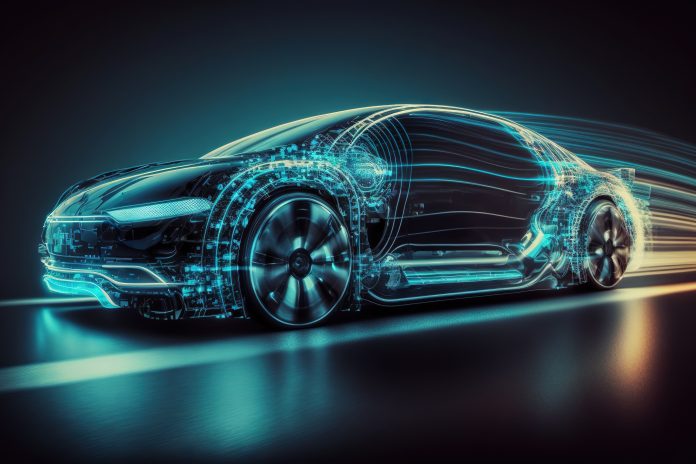 Concept future car. Generative AI