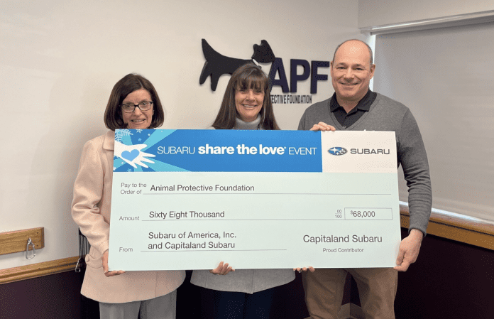 Capitaland Subaru owners Regina Grego and Al Rulu have supported the Animal Protective Foundation for an astounding 25 years.