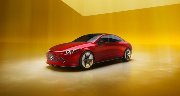 Mercedes Benz unveiled a new concept car for the upcoming CLA Class lineup at the 2023 IAA Mobility conference in Munich.