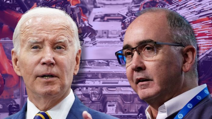 United Auto Workers contract negotiations returned to a standstill as union chief Shawn Fain and President Biden clashed over a labor strike.