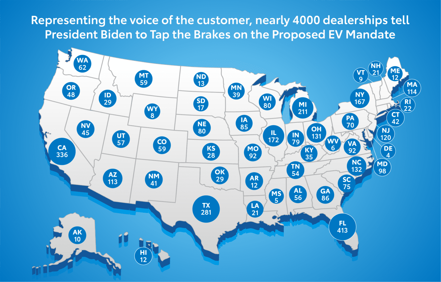 Map of supporting dealerships