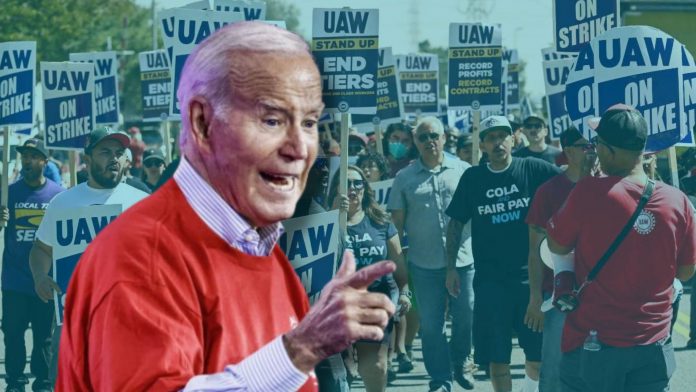 President Biden joined United Auto Workers in Illinois where he expressed hope the union's achievements would lead to widespread change.
