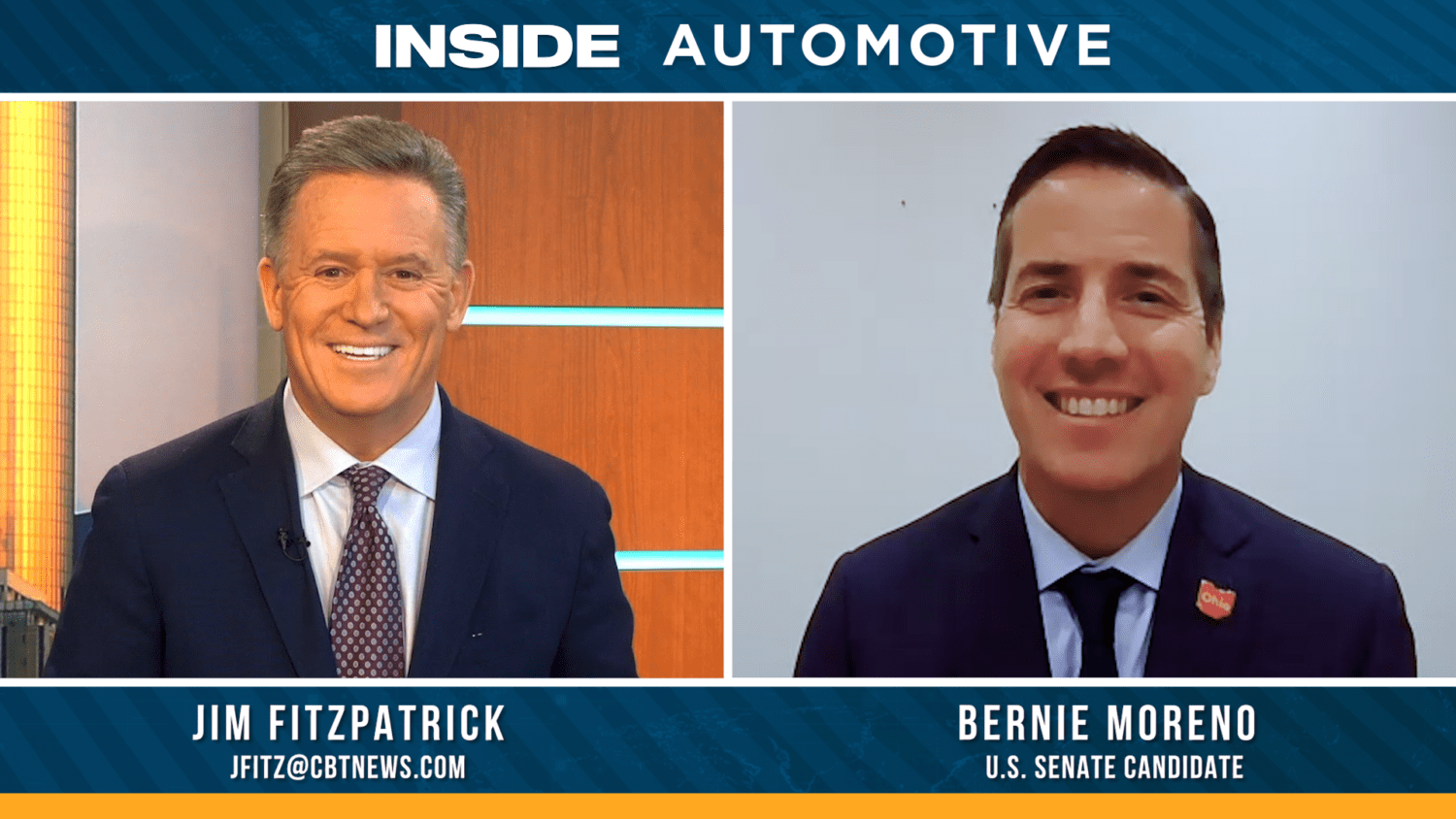 Today on Inside Automotive, Jim Fitzpatrick is joined by United States Senate candidate and former dealer principal, Bernie Moreno.