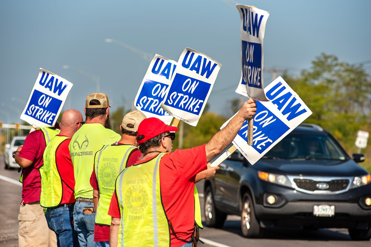 More than 500 UAW-represented workers at Eaton Aerospace in Jackson, Michigan, walked off the job on Monday, Sept. 16, 2024.