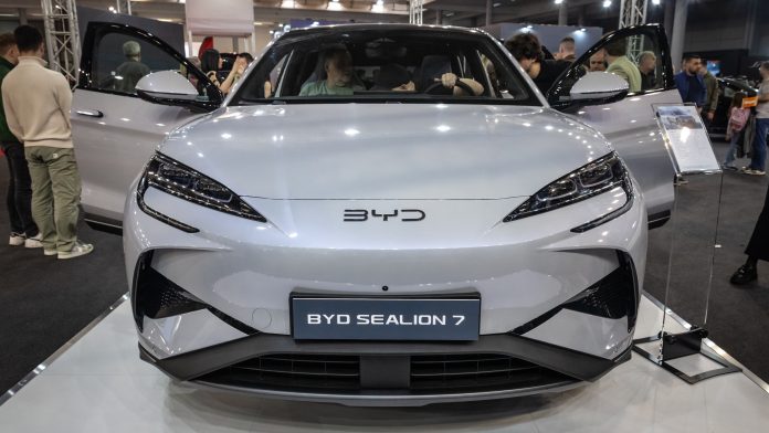 BYD posts first monthly sales decline in 2025 as rival EV makers set record deliveries amid strong market competition in China.