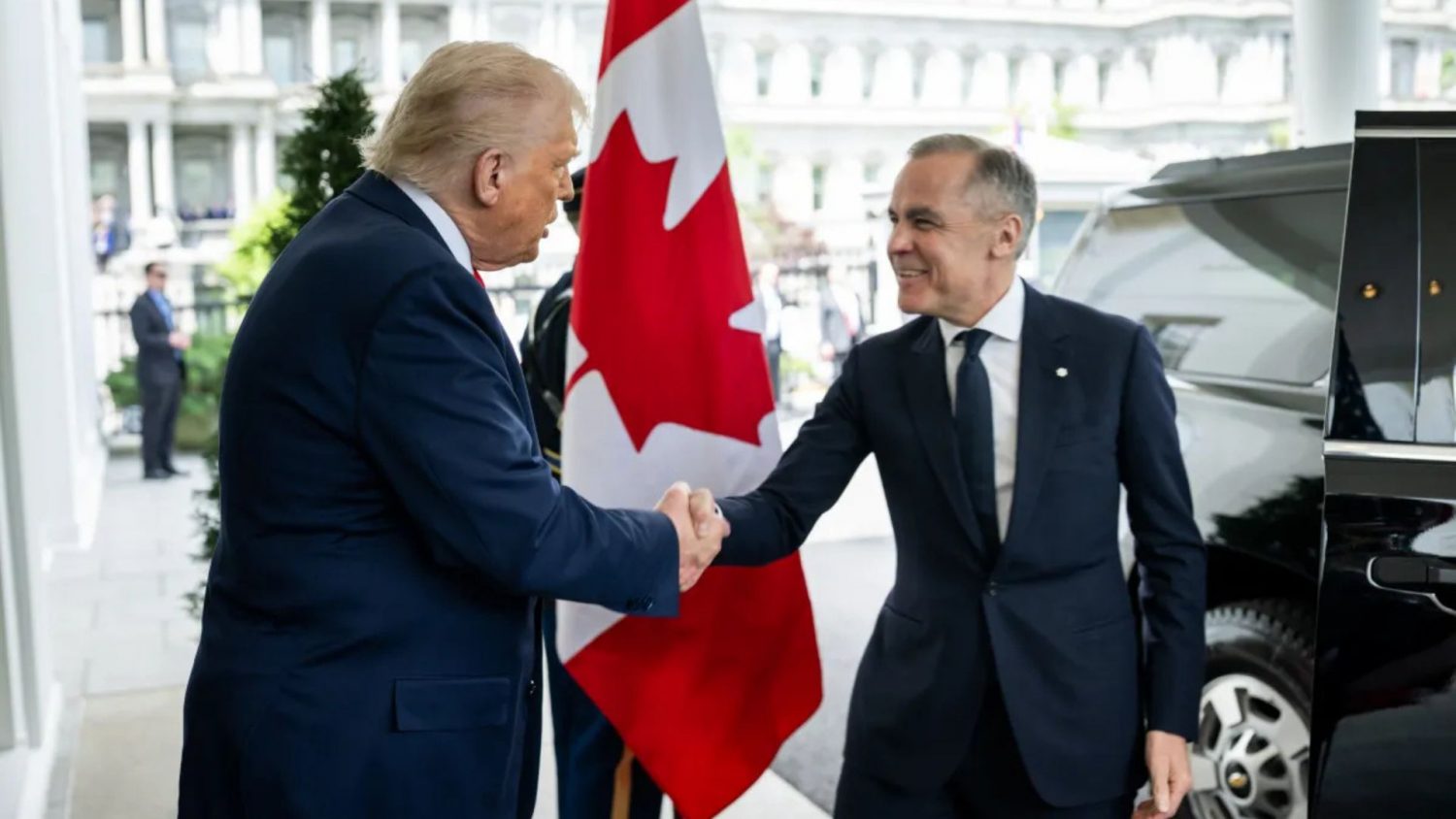 Canadian Prime Minister Mark Carney criticized U.S. President Donald Trump’s tariffs on foreign-made vehicles.