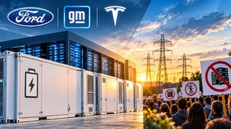 Data center backlash could reach automakers' new battery storage plans