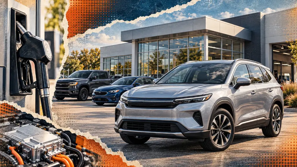 vehicles FINALLY here? GM drops dipsticks & hybrids crush EVs